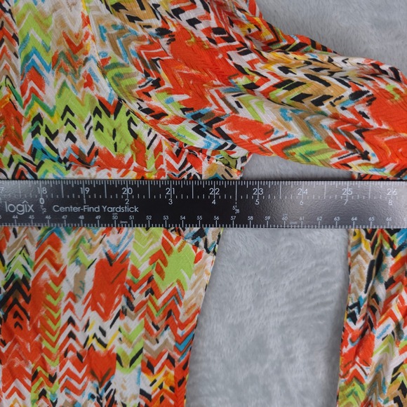 Wrangler Shirt Womens XL Chevron Geometric Rayon Button Up Pearl Snap Western - Picture 6 of 9